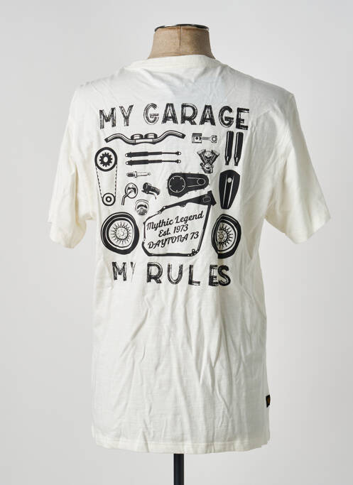 T-shirt coupe cintrée manches courtes blanc DAYTONA homme