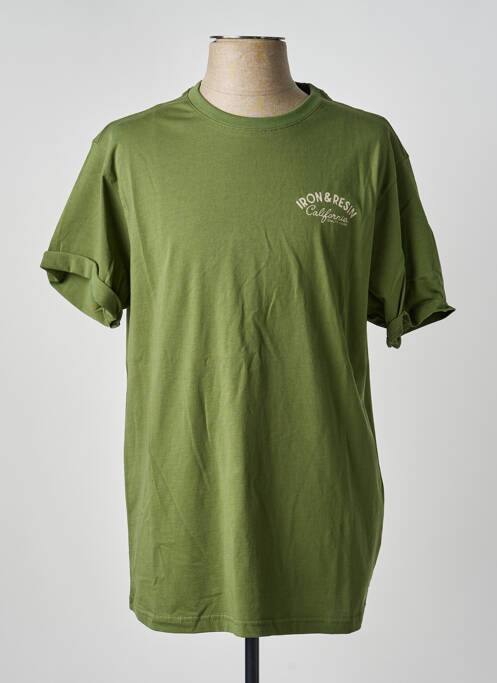 T-shirt coupe droite manches courtes vert IRON AND RESIN homme