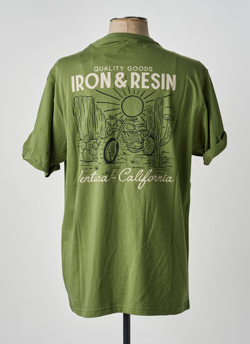 T-shirt coupe droite manches courtes vert IRON AND RESIN homme