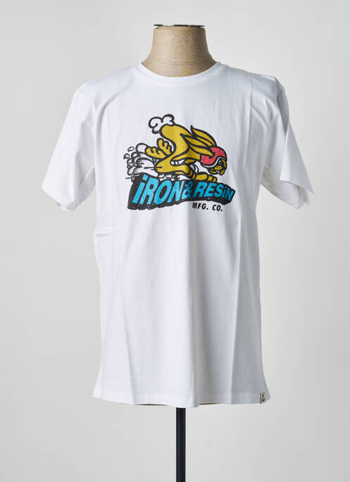T-shirt stretch manches courtes blanc IRON AND RESIN homme