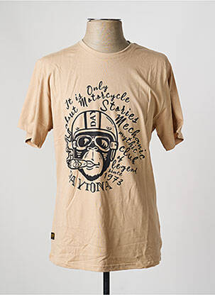 T-shirt stretch manches courtes beige DAYTONA homme