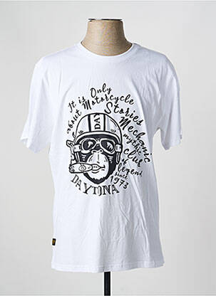 T-shirt stretch manches courtes blanc DAYTONA homme