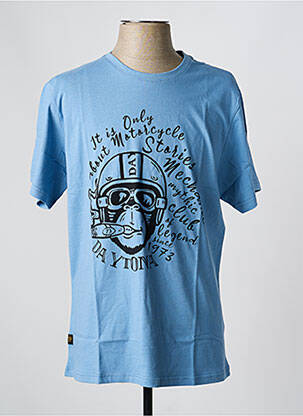 T-shirt stretch manches courtes bleu DAYTONA homme