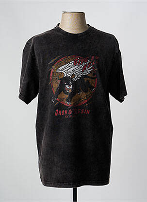 T-shirt stretch manches courtes noir IRON AND RESIN homme