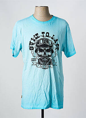 T-shirt stretch manches courtes bleu DAYTONA homme