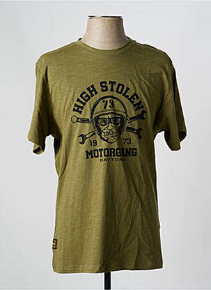 T-shirt tissage chiné manches courtes vert DAYTONA homme