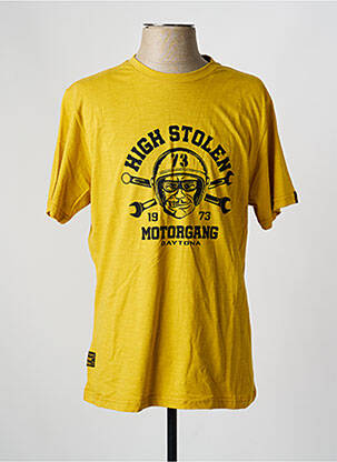 T-shirt tissage chiné manches courtes jaune DAYTONA homme