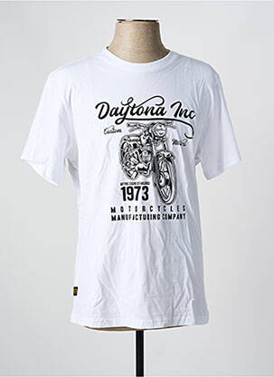 T-shirt stretch manches courtes blanc DAYTONA homme