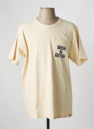 T-shirt stretch manches courtes beige IRON AND RESIN homme