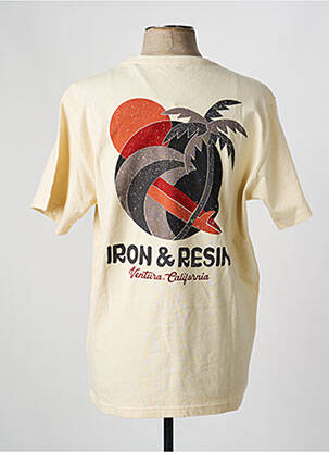 T-shirt stretch manches courtes beige IRON AND RESIN homme
