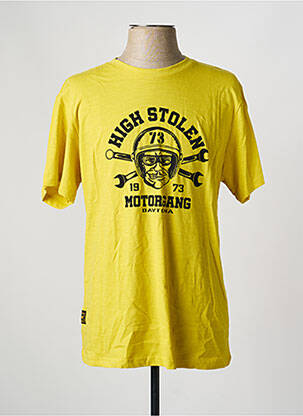 T-shirt coupe droite manches courtes jaune DAYTONA homme