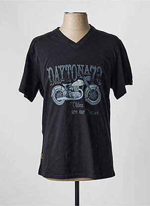 T-shirt coupe droite manches courtes noir DAYTONA homme