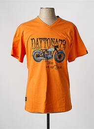 T-shirt coupe droite manches courtes orange DAYTONA homme