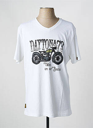 T-shirt coupe droite manches courtes blanc DAYTONA homme