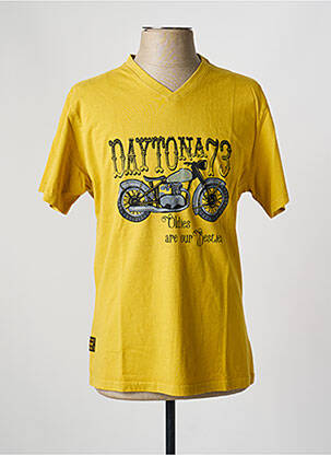 T-shirt coupe droite manches courtes jaune DAYTONA homme