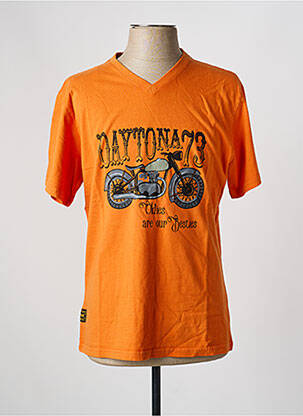 T-shirt coupe droite manches courtes orange DAYTONA homme