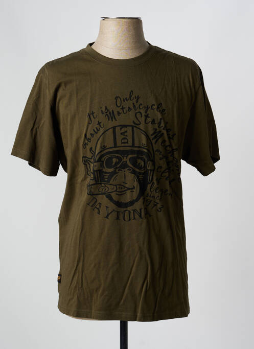 T-shirt stretch manches courtes vert DAYTONA homme
