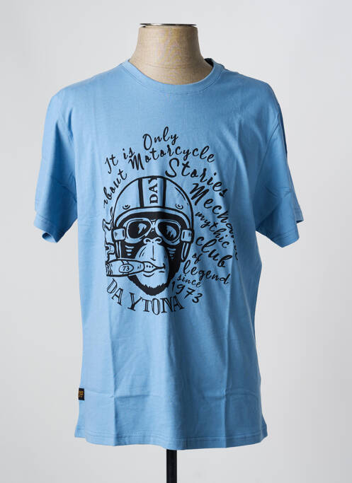 T-shirt stretch manches courtes bleu DAYTONA homme