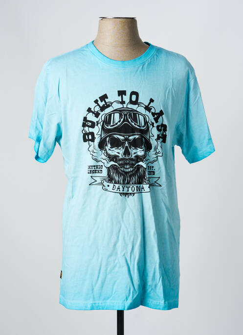 T-shirt stretch manches courtes bleu DAYTONA homme