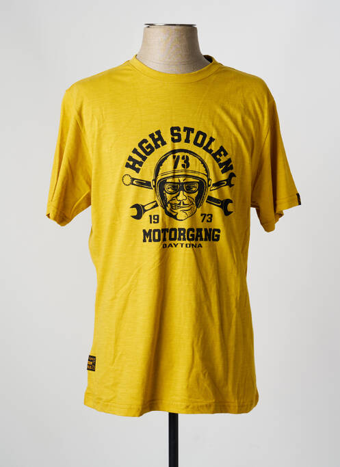 T-shirt coupe droite manches courtes jaune DAYTONA homme
