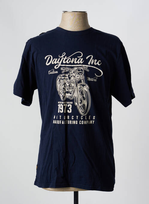 T-shirt stretch manches courtes bleu DAYTONA homme