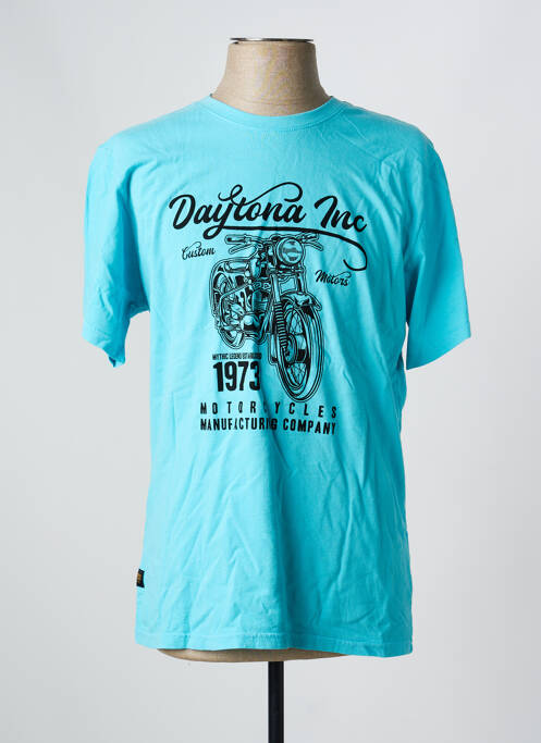 T-shirt stretch manches courtes bleu DAYTONA homme
