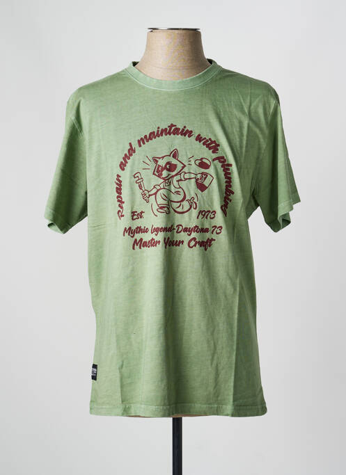 T-shirt coupe droite manches courtes vert DAYTONA homme