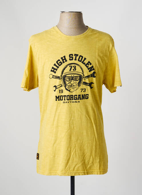 T-shirt coupe droite manches courtes jaune DAYTONA homme