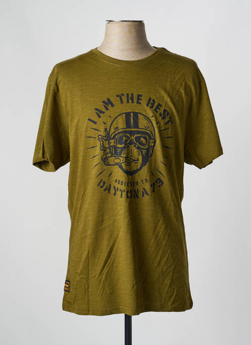 T-shirt stretch manches courtes vert DAYTONA homme