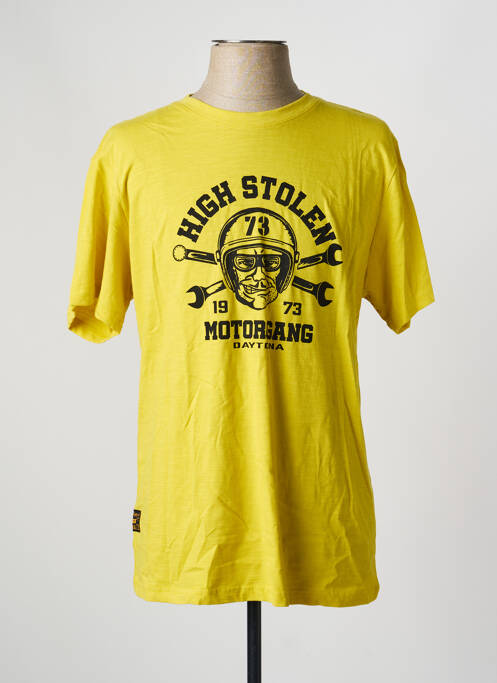 T-shirt coupe droite manches courtes jaune DAYTONA homme