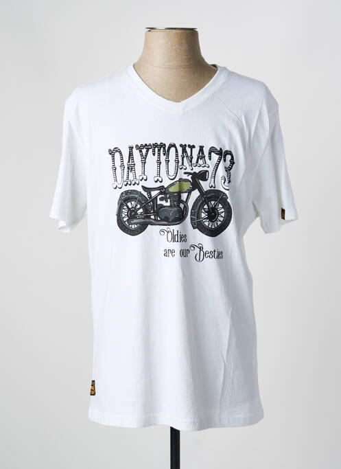 T-shirt coupe droite manches courtes blanc DAYTONA homme
