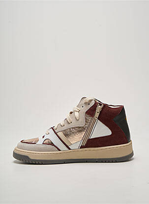 Baskets nubuck talon plat jusqu'à 3cm or IQÔNIC femme