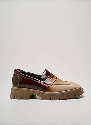 Mocassins matière lisse talon de 4 à 6cm marron SOFTWAVES femme