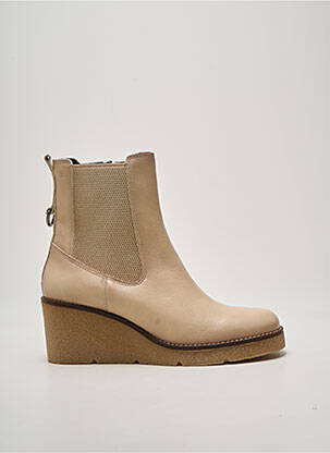 Bottines/boots fermeture zippée talon de 4 à 6cm beige DORKING femme