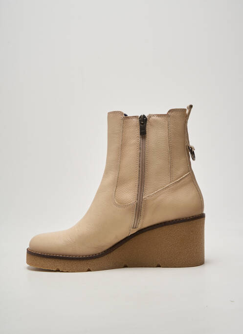 Bottines/boots fermeture zippée talon de 4 à 6cm beige DORKING femme
