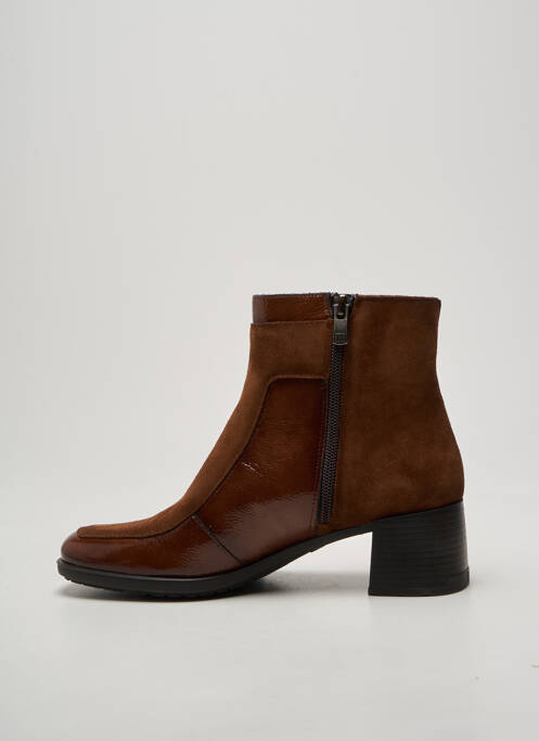 Bottines/boots tissage satiné talon de 4 à 6cm marron DORKING femme