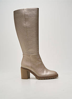 Bottes tissage satiné talon de 7 à 9cm or SOFTWAVES femme