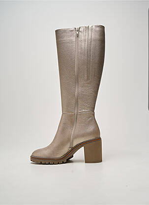 Bottes tissage satiné talon de 7 à 9cm or SOFTWAVES femme
