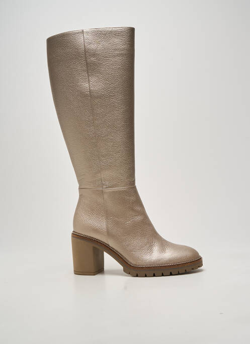 Bottes tissage satiné talon de 7 à 9cm or SOFTWAVES femme