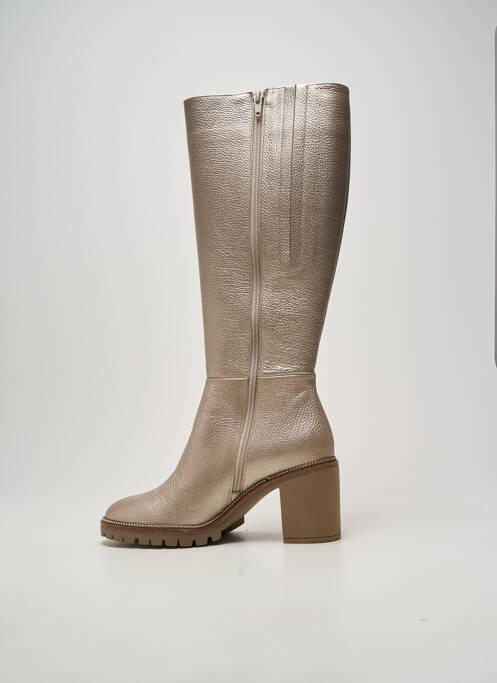 Bottes tissage satiné talon de 7 à 9cm or SOFTWAVES femme