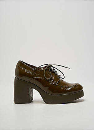 Derbies effet froissé talon de 7 à 9cm vert WONDERS femme