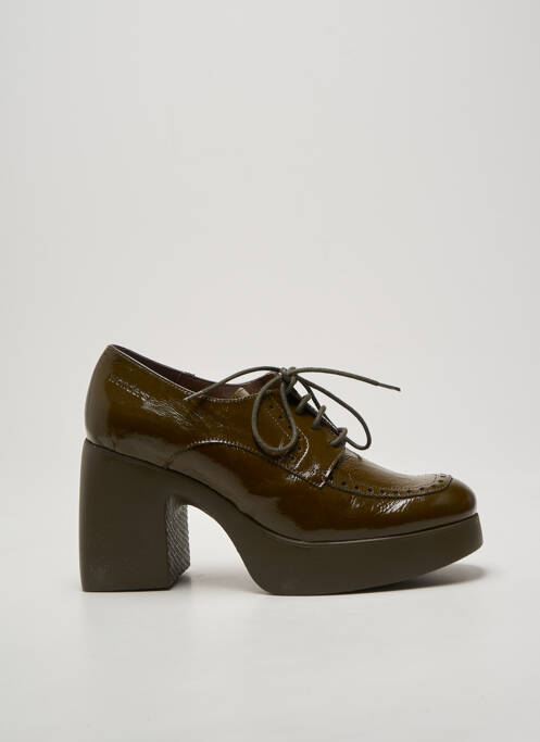 Derbies effet froissé talon de 7 à 9cm vert WONDERS femme