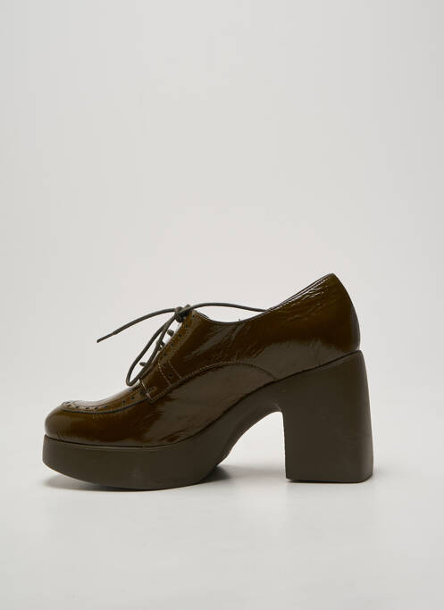 Derbies effet froissé talon de 7 à 9cm vert WONDERS femme
