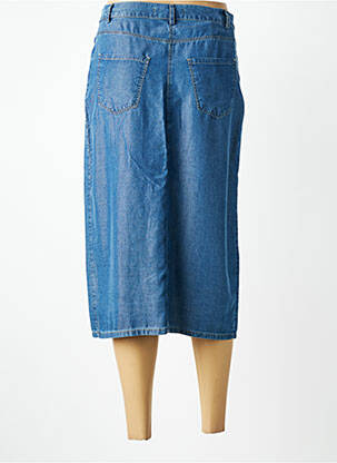 Jupe mi-longue coupe droite bleu LCDN femme