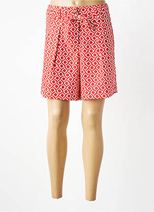 Short fermeture zippée sous rabat boutonné taille normale rouge LCDN femme