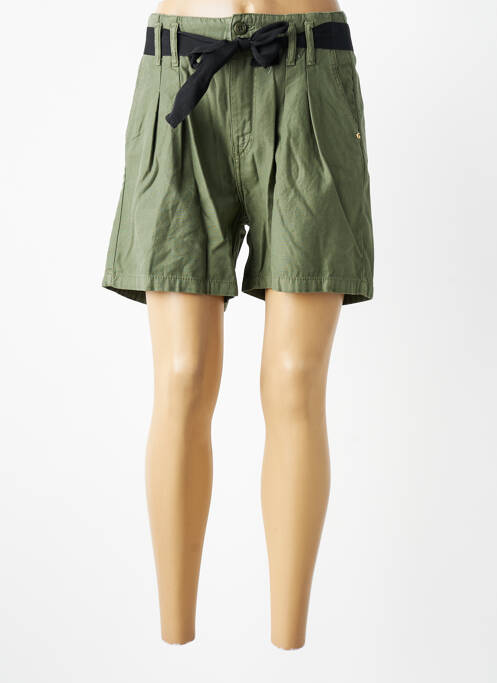 Short fermeture zippée sous rabat boutonné taille normale vert LE TEMPS DES CERISES femme