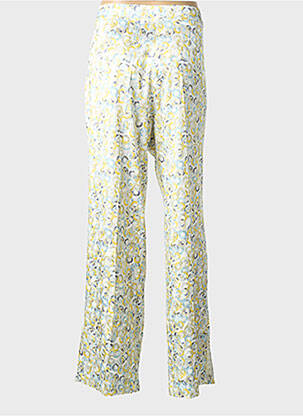 Pantalon large fermeture zippée sous rabat boutonné jaune LCDN femme