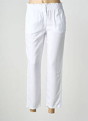 Pantalon 7/8 tissage popeline taille normale blanc LCDN femme