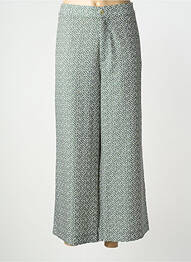 Pantalon 7/8 fermeture zippée sous rabat boutonné vert LCDN femme