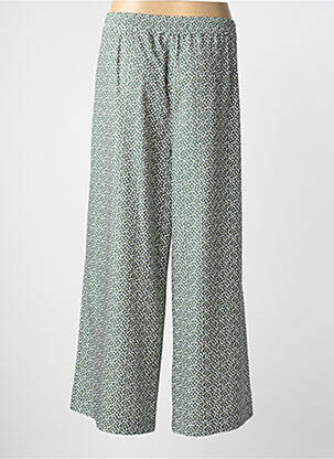 Pantalon 7/8 fermeture zippée sous rabat boutonné vert LCDN femme